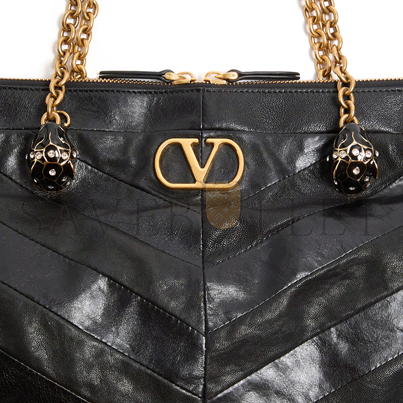 Va1e*ntin0 garavani panthea shoulder bag in nappa leather with chevron pattern 7w0b0s70uyf_0no (33*19.5*9cm)